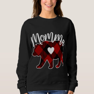 Momma Bear Christmas Buffalo Plaid Red White And B Sweatshirt