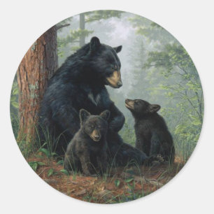 Momma Bear Classic Round Sticker