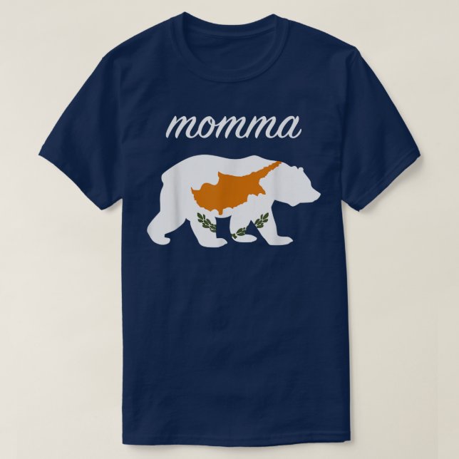 Momma Bear Cyprus Flag Cypriot Roots 1431  T-Shirt (Design Front)
