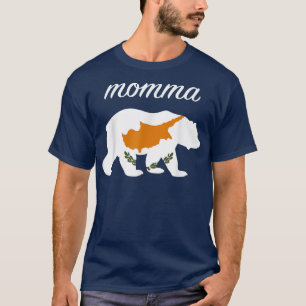 Momma Bear Cyprus Flag Cypriot Roots 1431  T-Shirt