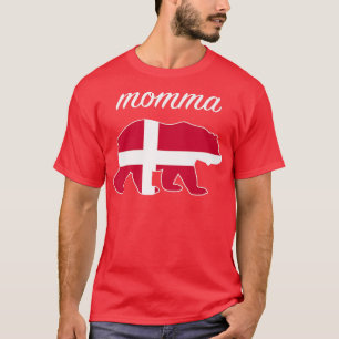 Momma Bear Denmark Flag Danish Roots Premium 1432  T-Shirt