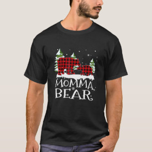 Momma Bear Family Matching Christmas Pajamas Red P T-Shirt