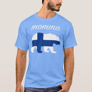 Momma Bear Finland Flag Finnish Roots Premium T-Shirt
