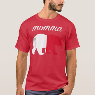 Momma Bear Malta Flag Maltese Roots  T-Shirt