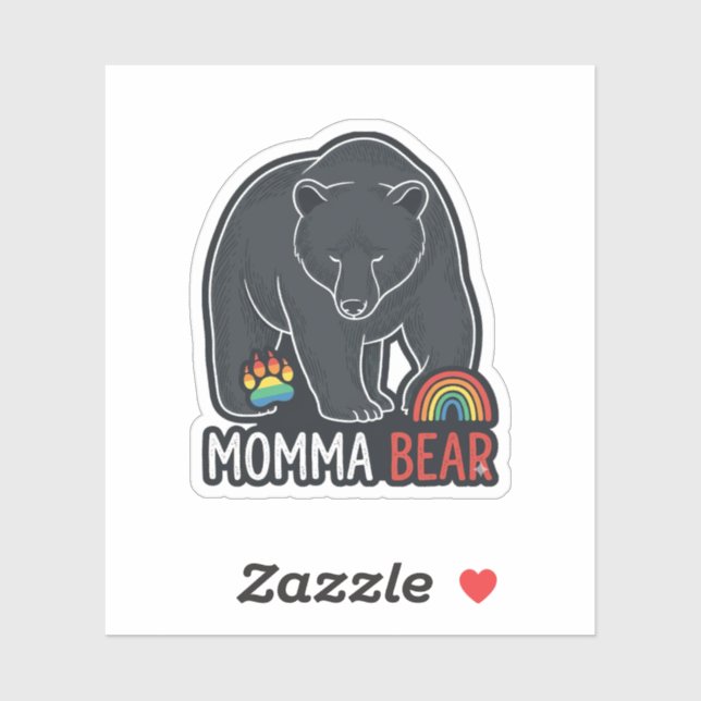 Momma Bear Rainbow Vintage Engraving Shirt Design  (Sheet)