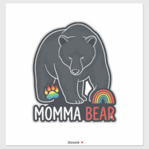 Momma Bear Rainbow Vintage Engraving Shirt Design