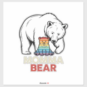 Momma Bear Rainbow Vintage Engraving Shirt Design_