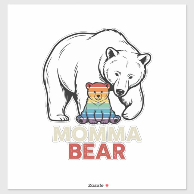 Momma Bear Rainbow Vintage Engraving Shirt Design_ (Sheet)