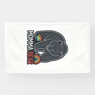 Momma Bear Rainbow Vintage Engraving Shirt Design  Banner