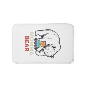 Momma Bear Rainbow Vintage Engraving Shirt Design_ Bath Mat