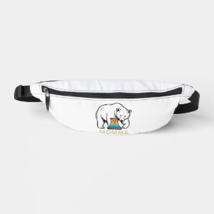 Momma Bear Rainbow Vintage Engraving Shirt Design_ Bum Bags