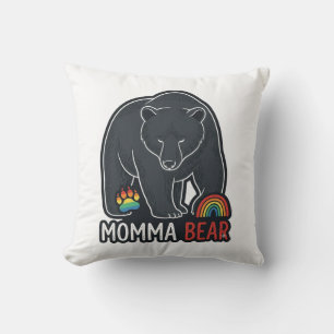 Momma Bear Rainbow Vintage Engraving Shirt Design Cushion