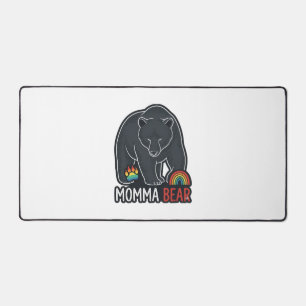 Momma Bear Rainbow Vintage Engraving Shirt Design  Desk Mat