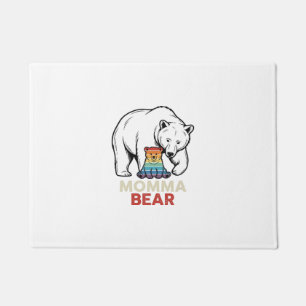 Momma Bear Rainbow Vintage Engraving Shirt Design_ Doormat