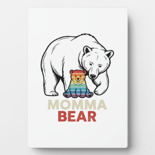 Momma Bear Rainbow Vintage Engraving Shirt Design_ Plaque