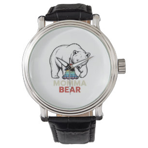 Momma Bear Rainbow Vintage Engraving Shirt Design_ Watch