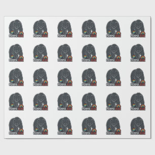 Momma Bear Rainbow Vintage Engraving Shirt Design  Wrapping Paper
