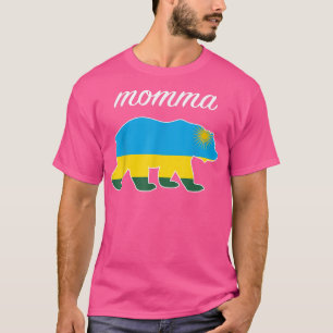 Momma Bear Rwanda Flag Rwandan Roots T-Shirt