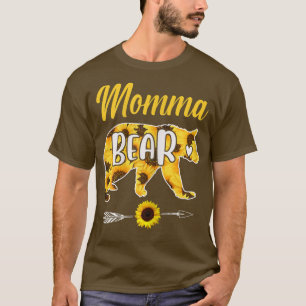 Momma Bear Sunflower Mother Father Family  T-Shirt
