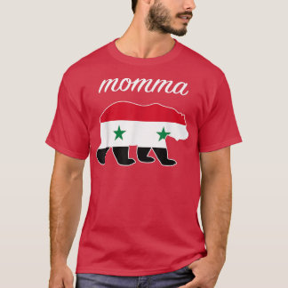 Momma Bear Syria Flag Syrian Roots  T-Shirt