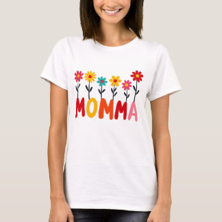 MOMMA Bloom – Whimsical Floral Hand-Drawn Art T-Shirt