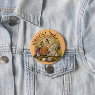 Momma Cluck's Farm Fresh Eggs 7.5 Cm Round Badge