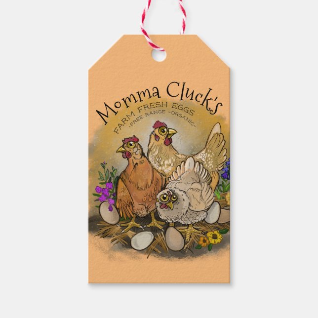 Momma Cluck's Farm Fresh Eggs Labels (Front)