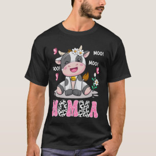 Momma Cute Cow Moo Moo Farmer Birthday Family Matc T-Shirt