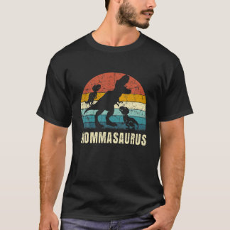 Momma Dinosaur Mommasaurus 2 Two Kids Son Daughter T-Shirt