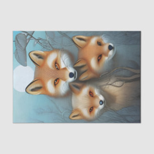 Momma Fox and babies   Tissue Paper