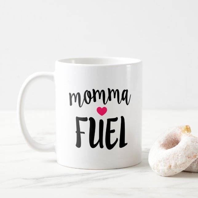 MOMMA FUEL Chic Inspirational Work Mum Coffee Mug (With Donut)