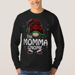 Momma Gnome Buffalo Plaid Matching Family Christma T-Shirt