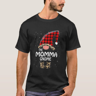 Momma Gnome Buffalo Plaid Matching Family Christma T-Shirt