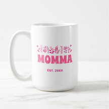Momma Groovy Flower Vintage Pink Floral Custom Mum
