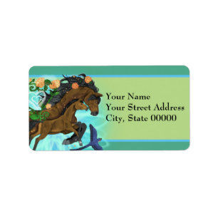 Momma Horse and foal Label