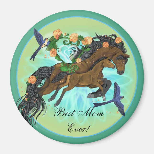Momma Horse and foal Magnet (Front)
