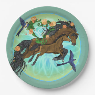 Momma Horse and foal Paper Plate