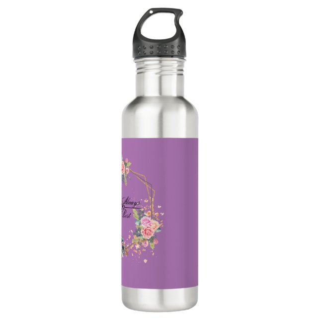 Momma Knows Water Bottle, Stainless Steel, 24 oz 710 Ml Water Bottle (Front)