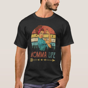 Momma Life Women Rosie Vintage Retro Decor Mum T-Shirt