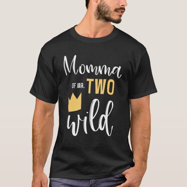 Momma Of Mr Two Wild 2nd Birthday Party Things Mat T-Shirt (Front)
