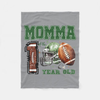 Momma Of The 1 Year Old Football Lover 1st Fleece Blanket