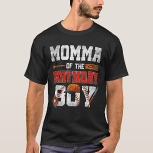 Momma Of The Birthday Boy Baseball Bday Family T-Shirt