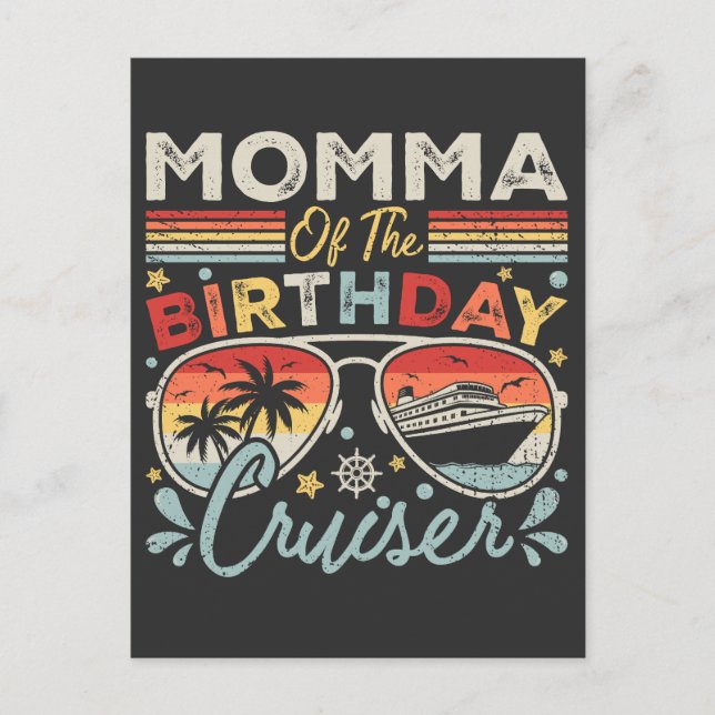 Momma of the Birthday Cruiser Vacation Postcard (Front)