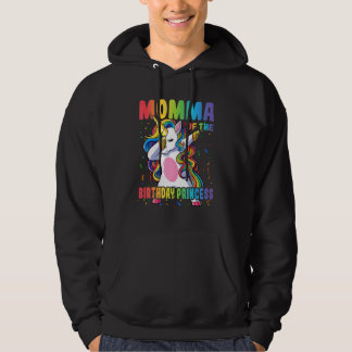 Momma Of The Birthday Princess Dabbing Unicorn Gir Hoodie