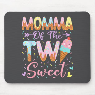 Momma Of The Two Sweet 2nd Birthday Girl Ice Cream Mouse Mat