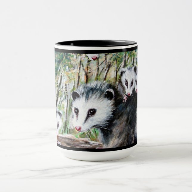 Momma Opossum and Babies Mugs (Center)