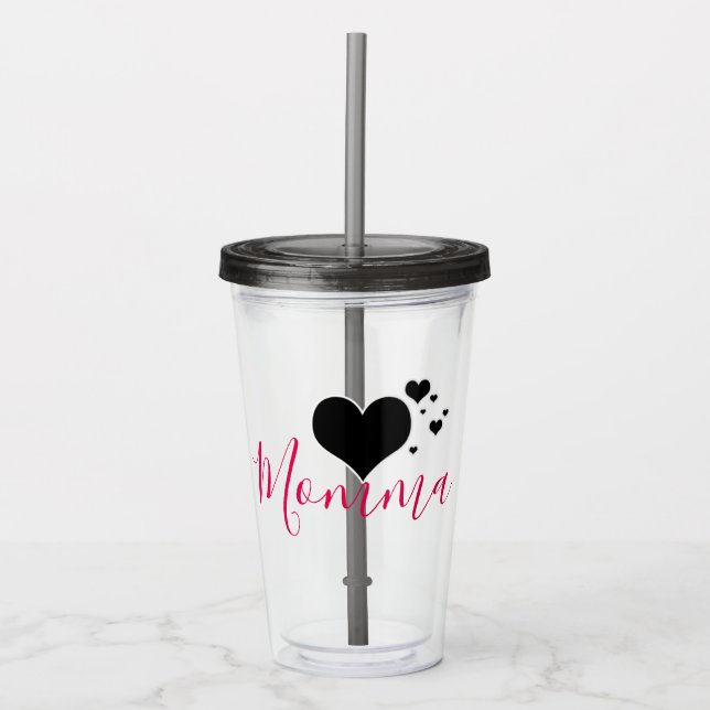 Momma / personalised any name acrylic tumbler (Front)