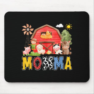 Momma Red Farm Cow Birthday Boy Matching Family Mouse Mat