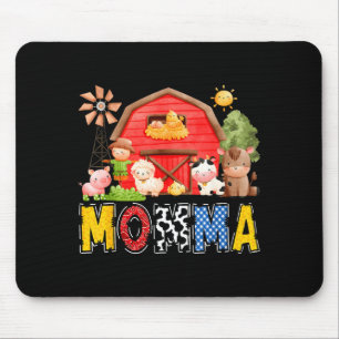 Momma Red Farm Cow Birthday Boy Matching Family Pa Mouse Mat