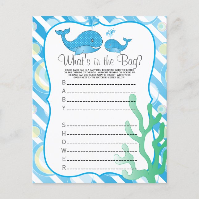 Momma Whale and her Baby Boy - What's in the Bag? Flyer (Front)